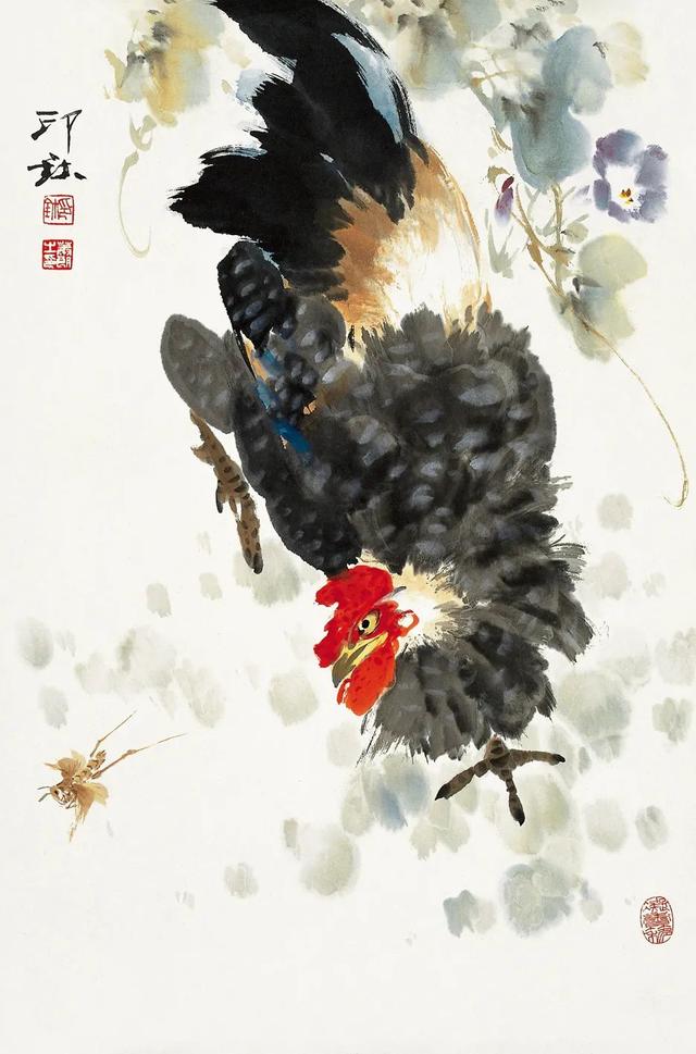 如何画牛,萧朗笔下的鸡:雄鸡赳赳(怎么画牛最简单最好看)