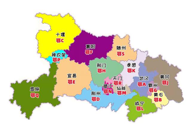 各个地方的车牌照，全国34个省市区内地市车牌字母地图集