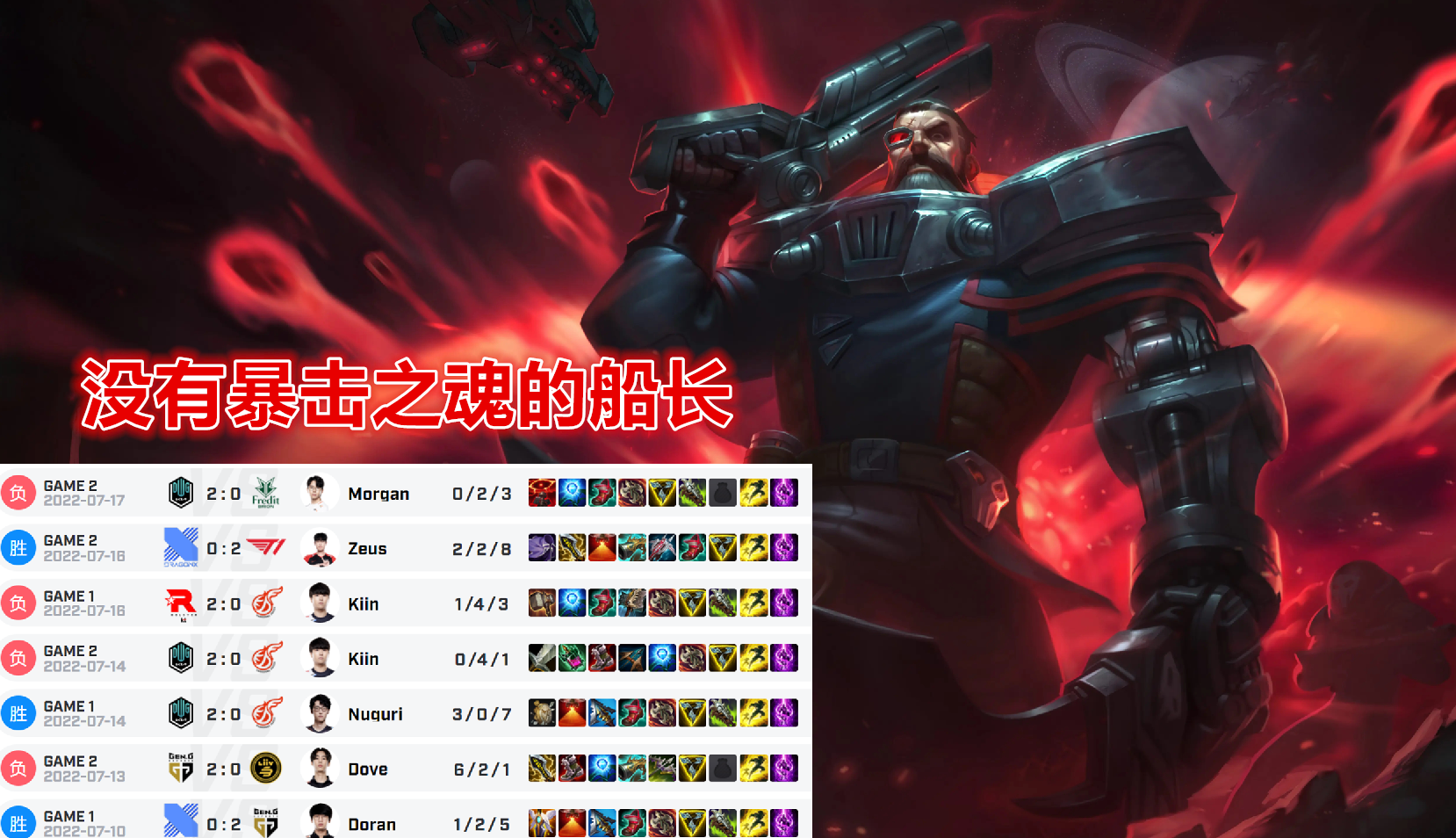英雄联盟船长(lol谁好打船长)
