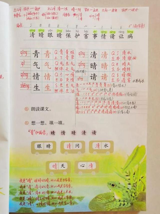 一年级下册小青蛙，小青蛙一年级下册课文（一年级下册语文第三课《小青蛙》讲解笔记+同步练习）
