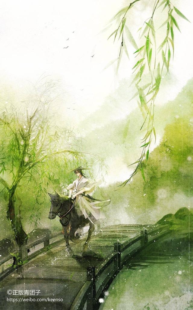 古装唯美图片,一家三口古装唯美图片(述说踏青寻柳之际满目柳色映入