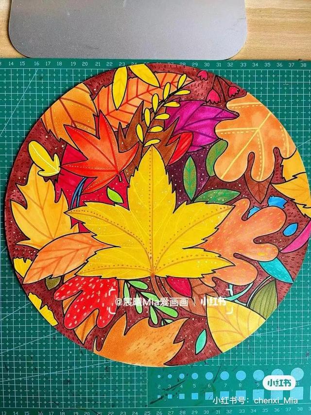 秋天最简单的画，简单秋天的简笔画方法（50张马克笔色彩丰富的秋天主题装饰画）