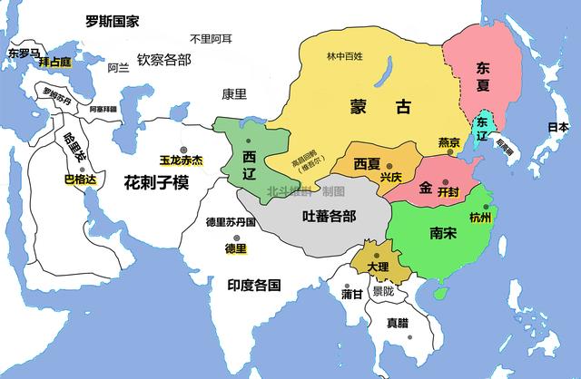 大蒙古帝国最完整的地图，大蒙古国的版图（通过地图了解蒙古帝国的扩张历程）