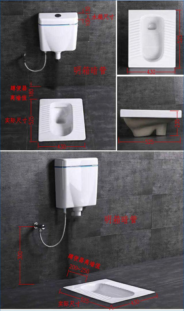 蹲坑尺寸标准尺寸图，蹲便器标准尺寸是多少（卫生间如厕区尺寸指引HJSJ-2022）