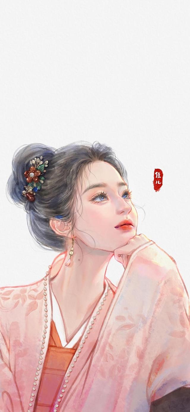 古风美女手绘插画，古风美女手绘插画图片（若有诗书藏于心）