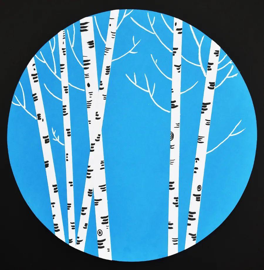 画树的图片,儿童画教程秋季特色艺术课《热闹的白桦林》 - 玉三网