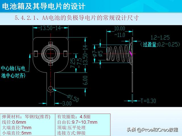 pro e教程，proengineer画图教程（Proe/Creo电池箱及其导电片的设计）