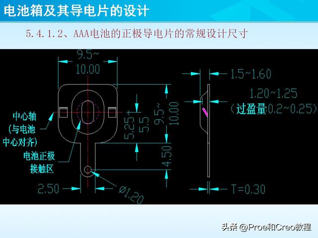 pro e教程，proengineer画图教程（Proe/Creo电池箱及其导电片的设计）
