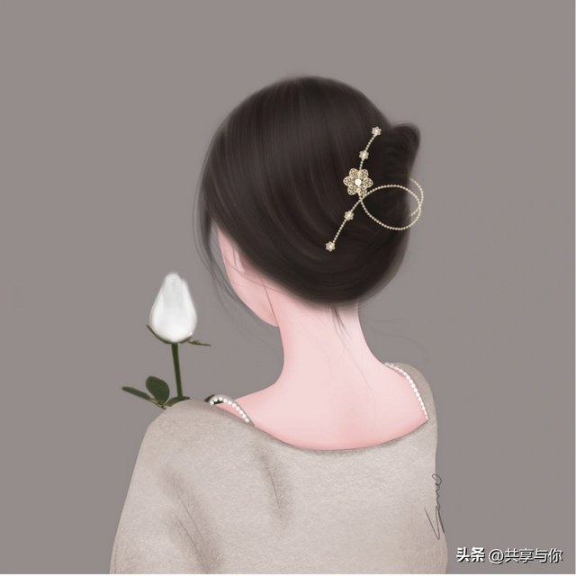 侧脸图片女生唯美，侧脸女生头像唯美微信（超美超温柔的手绘女生背影头像手绘女生背影头像）