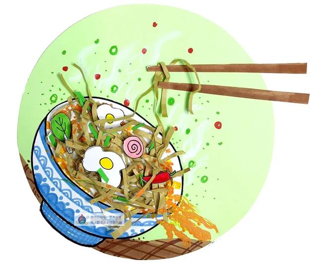 面条简笔画图片，面条怎么画简单又好看（综合创意画--一碗可口的面条）