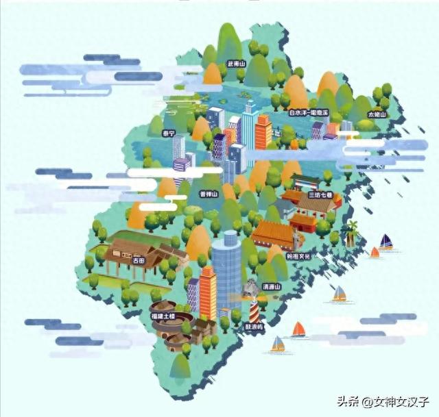 福建旅游景点分布图