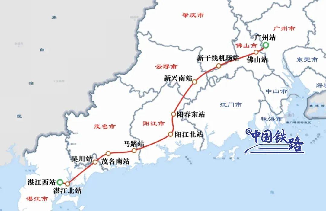 广湛高铁最新线路图，广湛高铁调整阳江段走向（这里的高铁织线成网）