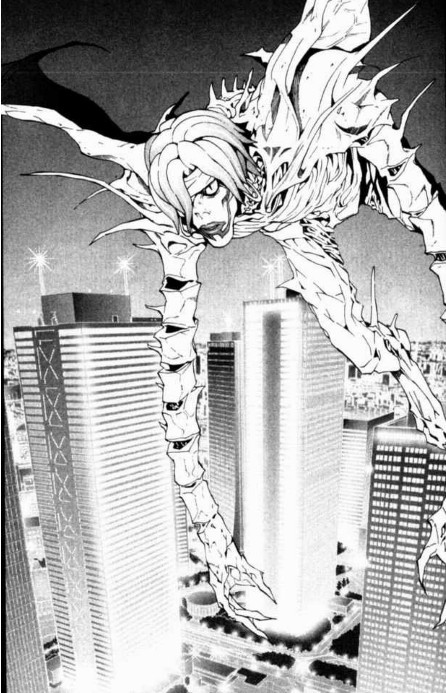 全身由白骨组成的死亡女性死神,和硫克这些冷酷的笔记死神不同,雷姆