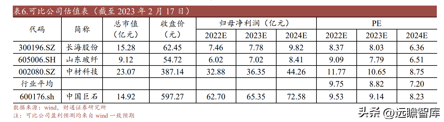 泰山玻纤（玻纤行业龙头）