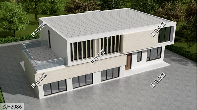 简洁大气实用二层别墅，20×12米二层现代别墅