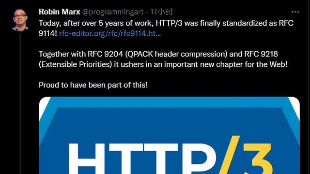 6月6日，HTTP/3 正式发布了