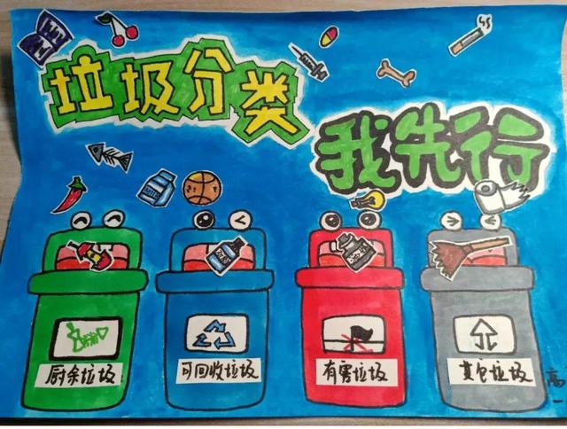 垃圾分类宣传画儿童画，垃圾分类宣传绘画简单（2022最新垃圾分类手抄报+环保儿童画）
