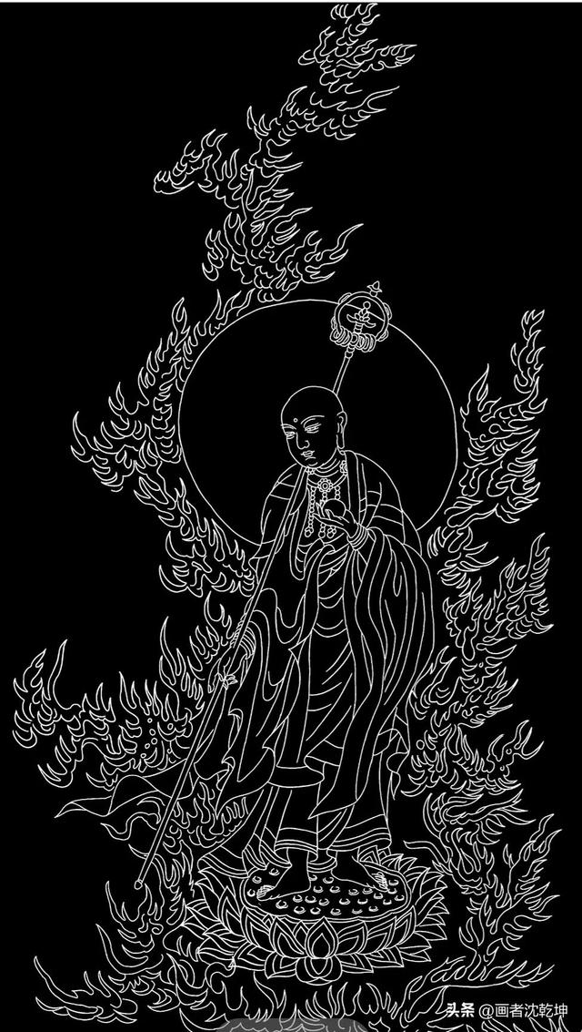 地藏王菩萨画像，地藏王佛造像（地藏菩萨圣像画稿10幅）