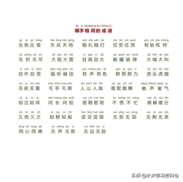 带词的成语，查成语四个字（小学生必备四字成语合集<三>）