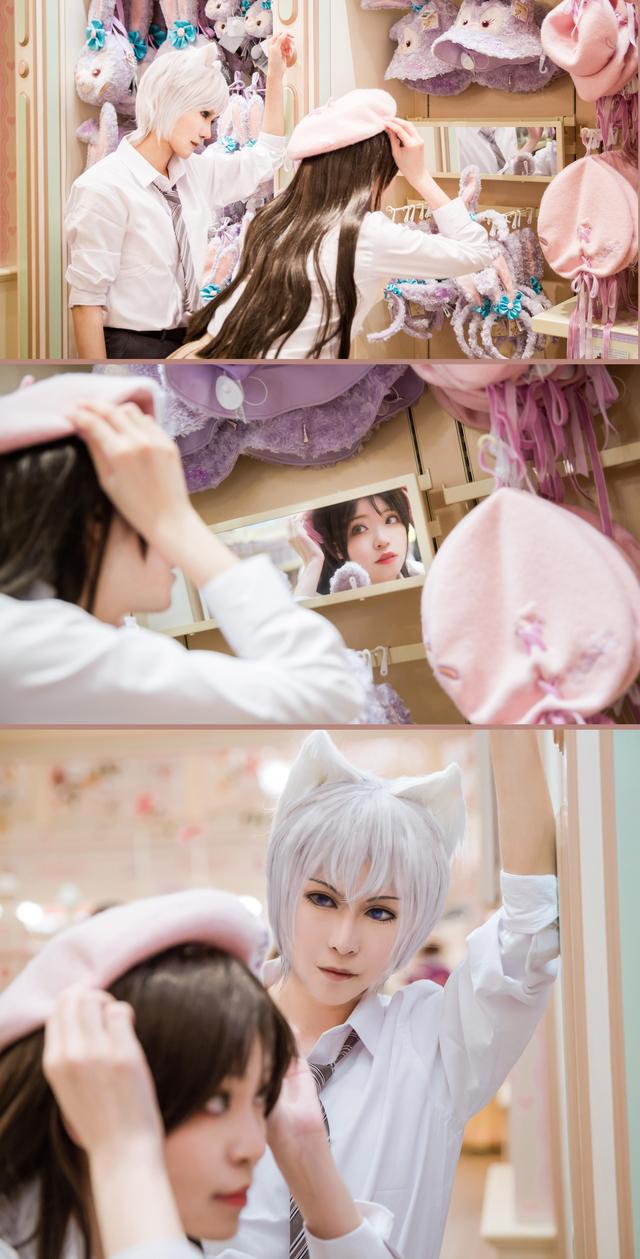 巴卫奈奈生情侣头像，元气少女缘结神巴卫奈奈生情头微信（《元气少女缘结神》巴卫×桃园奈奈生cosplay）