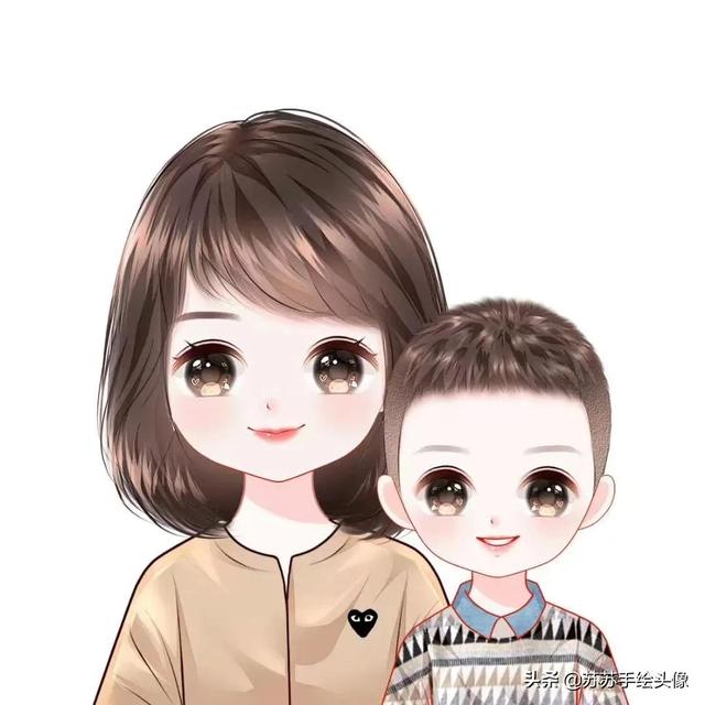 母亲节图片卡通，母亲节图片卡通人物（温馨幸福的亲子卡通头像）