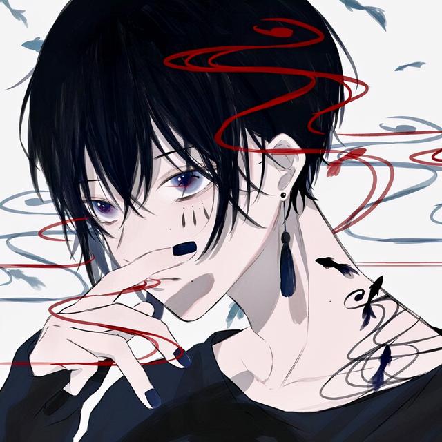 二次元男生头像，二次元丧系男头/黑白微信（有点丧的男生动漫头像）