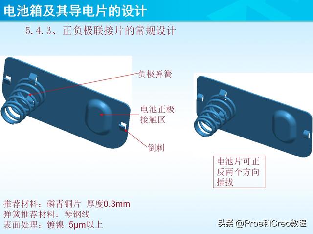 pro e教程，proengineer画图教程（Proe/Creo电池箱及其导电片的设计）