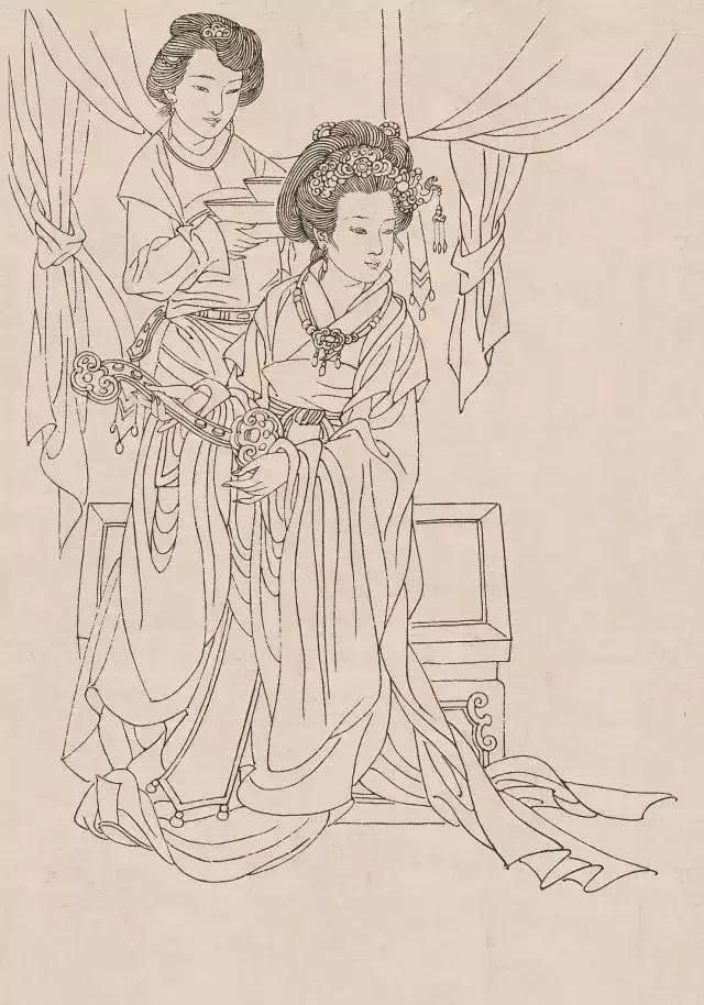 中国古代人物画，中国名画人物作品（中国古代人物白描画120幅欣赏）