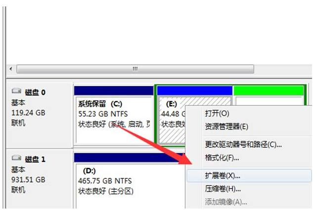 windows7硬盘分区调整c盘，不重装系统扩大c盘