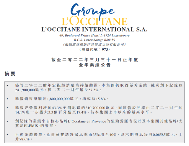 欧舒丹护肤品，欧舒丹中国内地净销售额增长24.4%（丹雪尼兰护肤品安全吗）