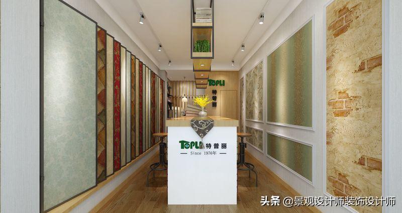 墙纸店面装修效果图，墙纸店门头设计效果图（窗帘店.壁纸店设计案例参考图1）