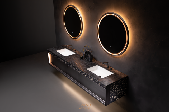 酒店浴室柜哪个牌子好，酒店款浴室柜安装视频（浴室柜一线品牌富兰克极致肌理系列探月Ⅱ）