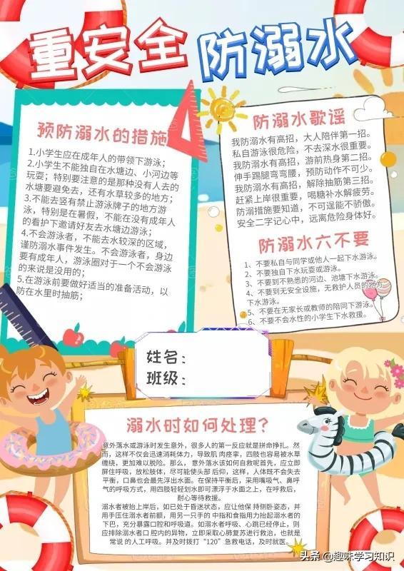 画一张最简单的防溺水手抄报，简单防溺水手抄报怎么画（防溺水安全教育小报大全）