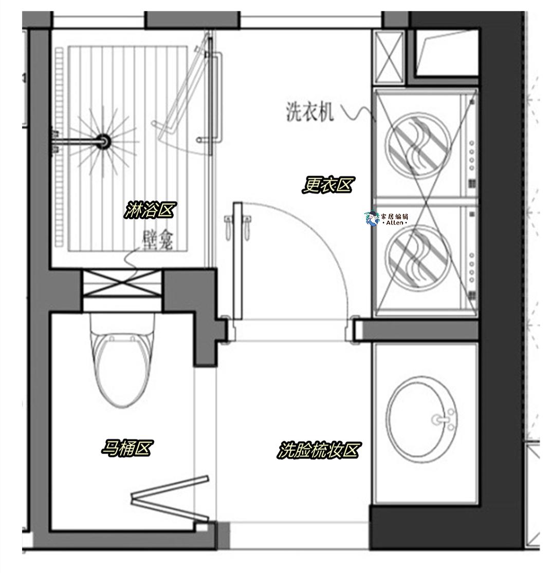厨房更衣室平面图图片
