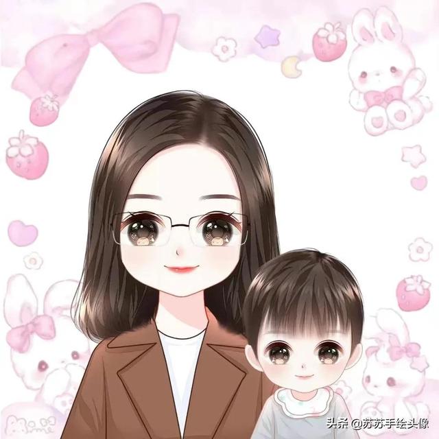母亲节图片卡通，母亲节图片卡通人物（温馨幸福的亲子卡通头像）