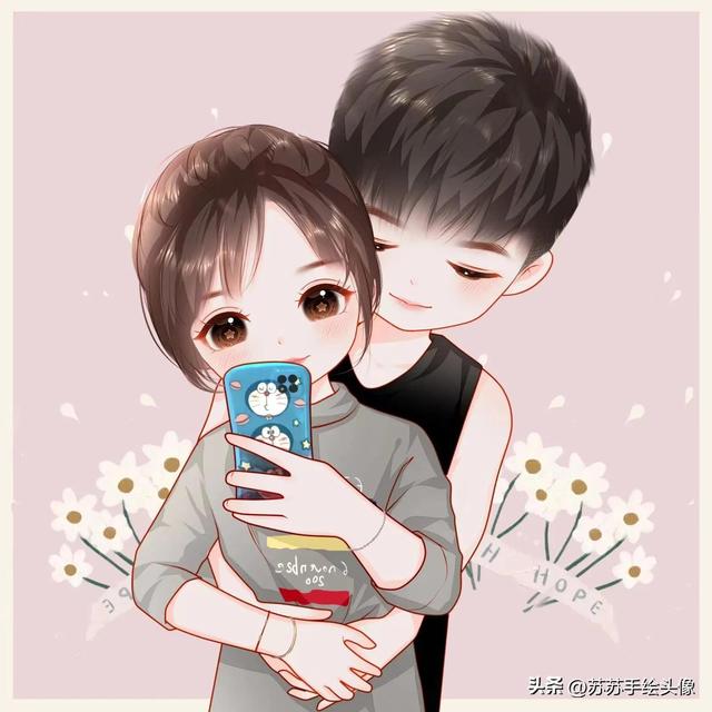 情侣头像 只期待后来的你能快乐.，情侣头像二人专用微信（甜蜜幸福的卡通情侣头像）