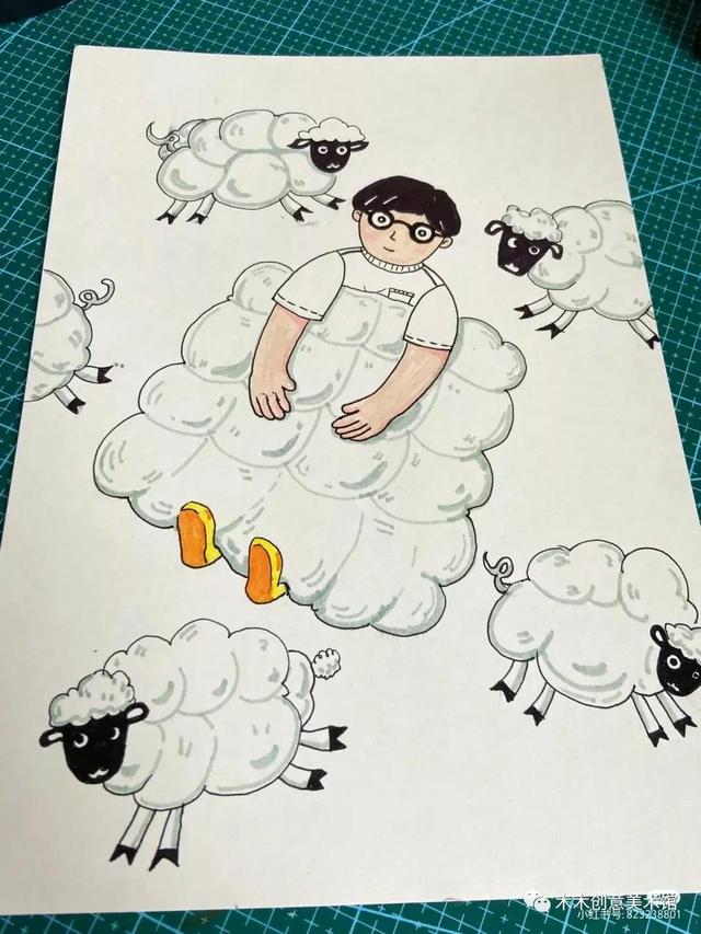 羊简笔画，羊简笔画彩色（综合绘画教程—羊了个羊创意画来了）