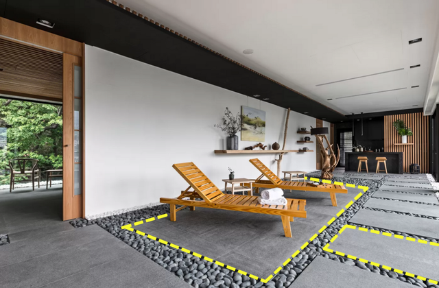 客厅地砖铺贴效果图，卫生间瓷砖花片效果图（没院子也能有室内景观）