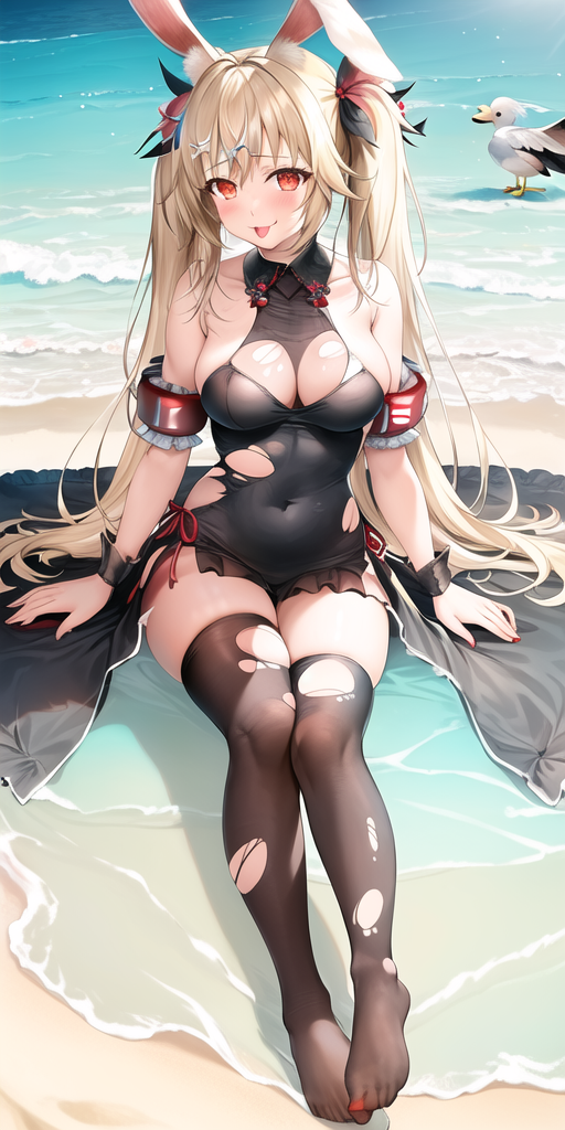 夏天的画怎么画简单又漂亮，夏天简笔画怎么画（AI绘画 海边夏日3）