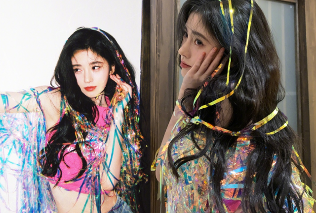 鞠婧祎行为举止，穿紧身吊带秀事业线