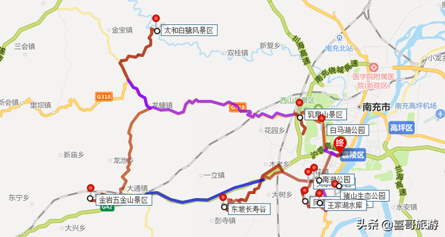 南充旅游景点排行，南充旅游景点排行前十（四川省南充市嘉陵区十大景区有哪些）