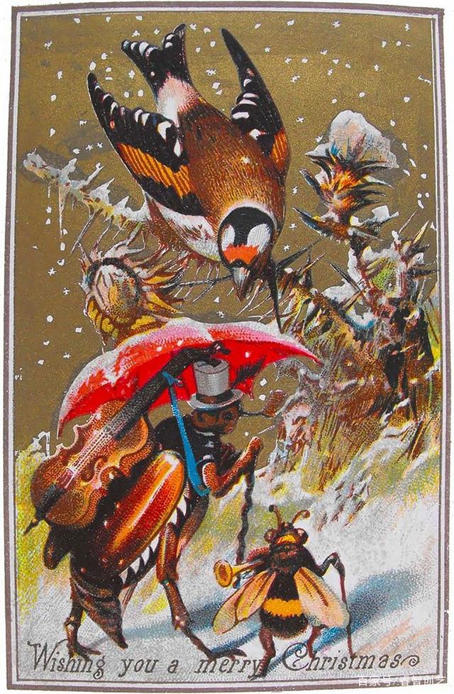 明信片圣诞节祝福语，圣诞节送明信片（黑色幽默属于维多利亚时代）