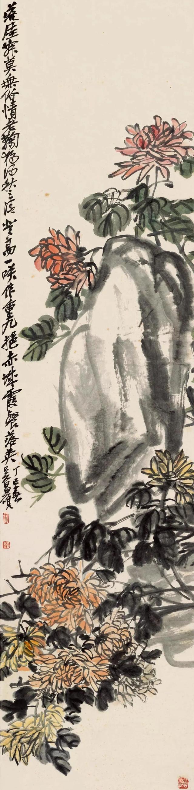 吴昌硕作品欣赏，吴昌硕晚年的花鸟册页欣赏（腕底风雷——吴昌硕书画200幅超高清合集）