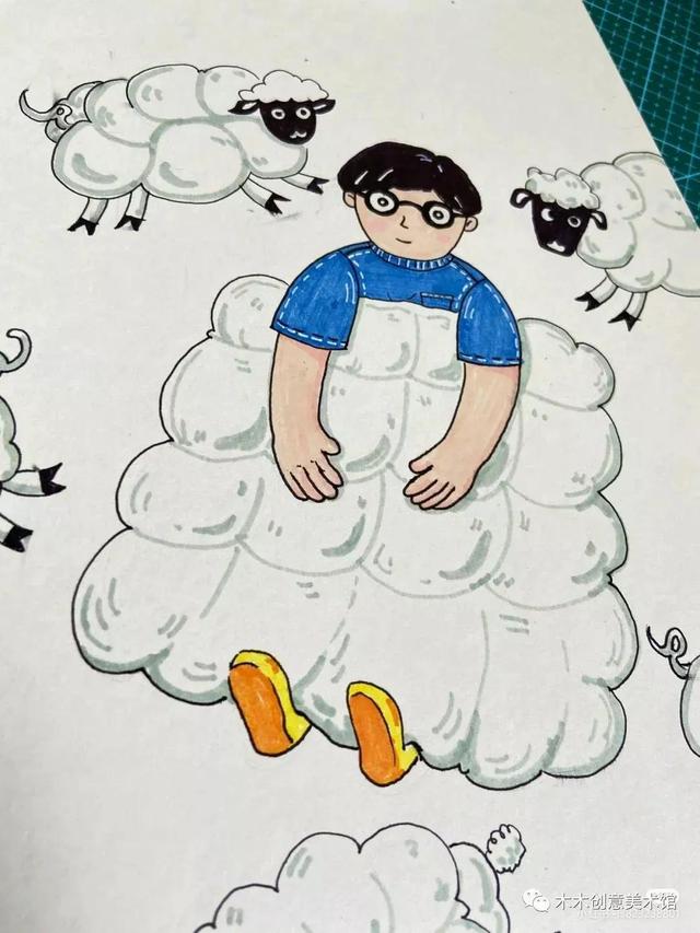 羊简笔画，羊简笔画彩色（综合绘画教程—羊了个羊创意画来了）