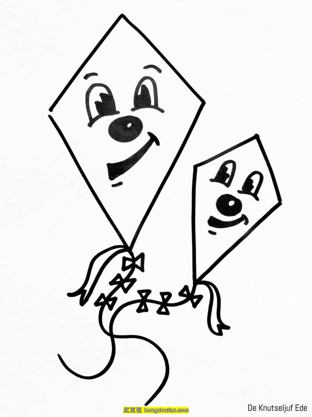 关于春天的简笔画，简笔画春天的画怎么画（春天一起去放风筝小学生简笔画）