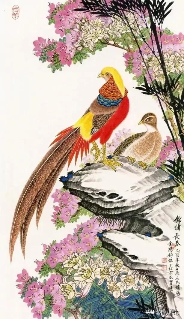 花鸟画作品欣赏，立体横幅小写意花鸟画100幅（精品花鸟画30幅，欣赏）
