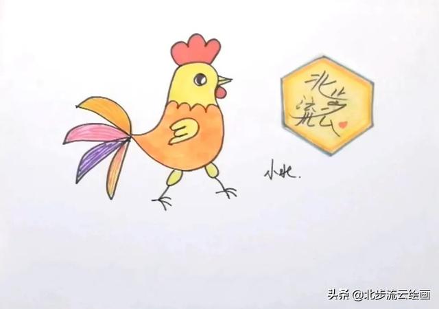 鸡的简笔画的画法，鸡的简笔画（儿童简笔画教程：公鸡）