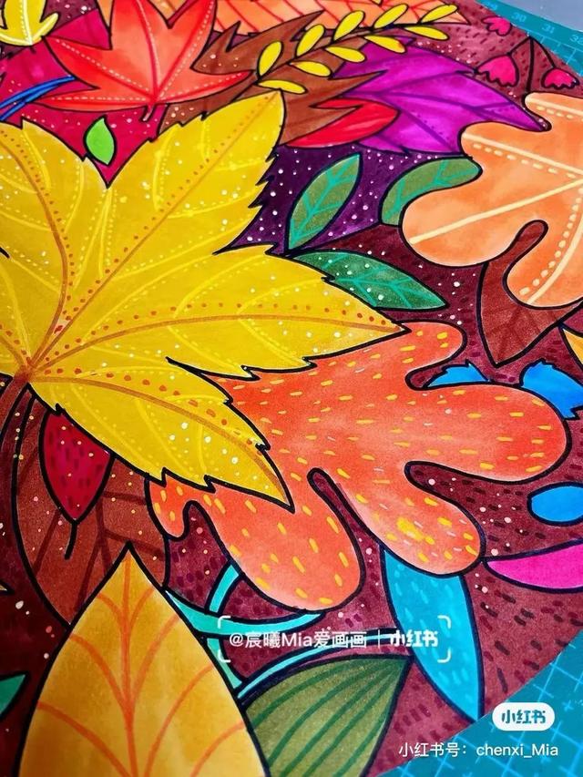 秋天最简单的画，简单秋天的简笔画方法（50张马克笔色彩丰富的秋天主题装饰画）