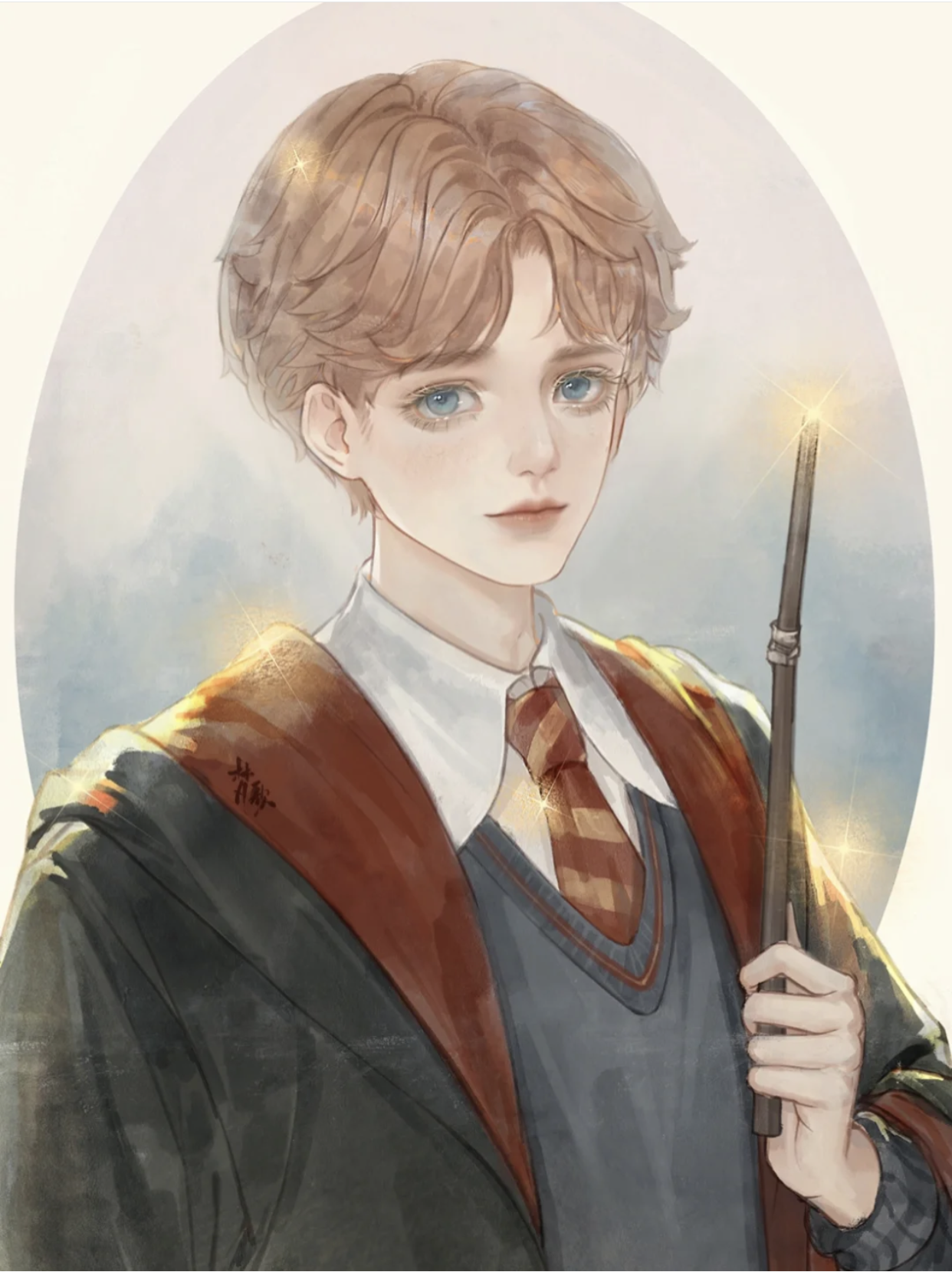 苏柒:手绘哈利波特背景图，哈利·波特手绘（霍格沃茨学院向你发来邀请）