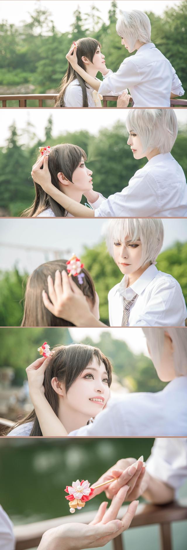 巴卫奈奈生情侣头像，元气少女缘结神巴卫奈奈生情头微信（《元气少女缘结神》巴卫×桃园奈奈生cosplay）